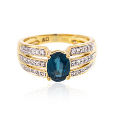 Anillo en oro con Cianita petróleo
