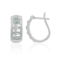 Pendientes en plata con Topacio azul cielo
