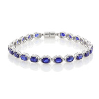 Brazalete en plata con Zafiro azul de Madagascar