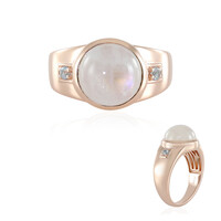 Anillo en plata con Piedra de Luna arcoíris (KM by Juwelo)