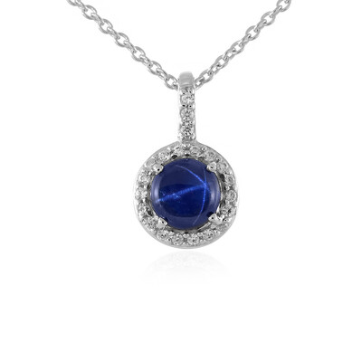 Collar en plata con Zafiro estrella azul