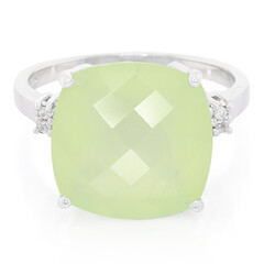 Anillo en plata con Prehnita