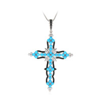 Collar en plata con Turquesa bella durmiente (Dallas Prince Designs)