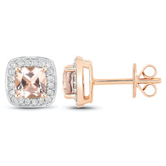 Pendientes en oro con Morganita