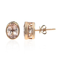 Pendientes en oro con Morganita AAA