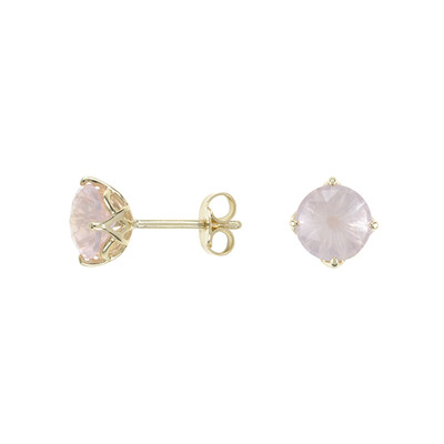 Pendientes en oro con Cuarzo rosa (dagen)