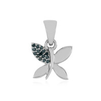 Colgante en plata con Diamante azul I2