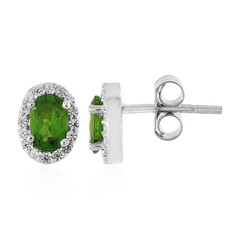Pendientes en plata con Diópsido de Rusia