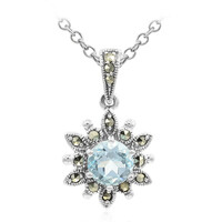 Collar en plata con Topacio azul cielo