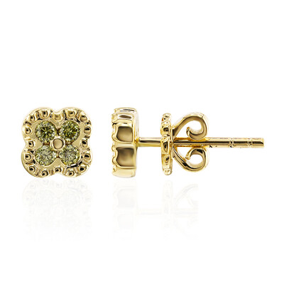 Pendientes en oro con Diamante amarillo VS1 (Annette)