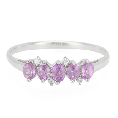 Anillo en plata con Zafiro de Ceilán púrpura no calentado