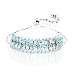 Brazalete en plata con Topacio azul cielo