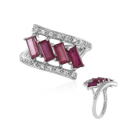 Anillo en plata con Rubí