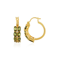 Pendientes en plata con Moldavita