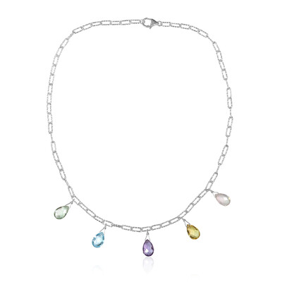 Collar en plata con Cuarzo rosa