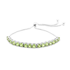 Brazalete en plata con Peridoto de Birmania