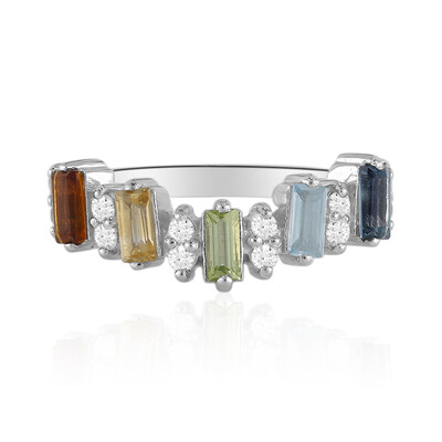 Anillo en plata con Topacio azul de Londres