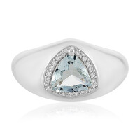 Anillo en plata con Aguamarina