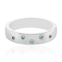 Anillo en plata con Topacio azul cielo