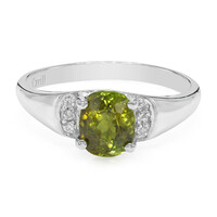 Anillo en plata con Turmalina cuprífera