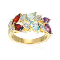 Anillo en plata con Granate de Mozambique