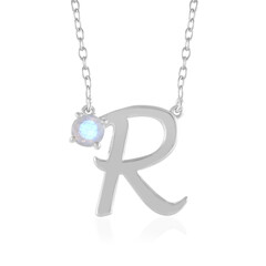 Collar en plata con Piedra de Luna arcoíris