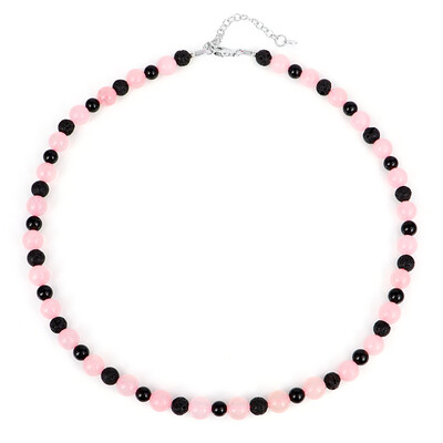 Collar en plata con Cuarzo rosa