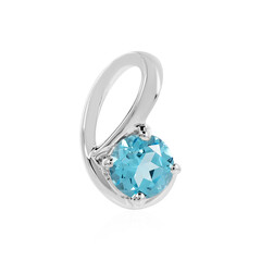 Colgante en plata con Topacio azul suizo