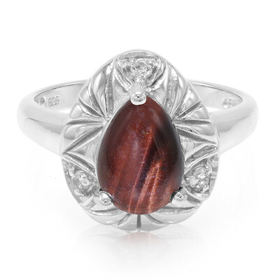 Anillo en plata con Ojo de tigre rojo