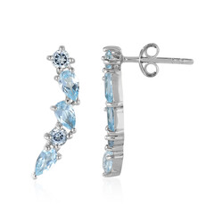 Pendientes en plata con Topacio azul cielo