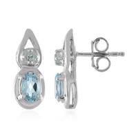 Pendientes en plata con Topacio azul cielo