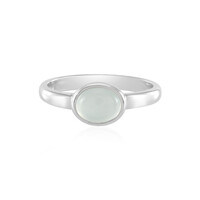 Anillo en plata con Calcedonia agua
