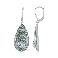 Pendientes en plata con Topacio azul cielo(Adela Silber)