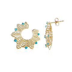 Pendientes en oro con Apatita azul neón (Ornaments by de Melo)