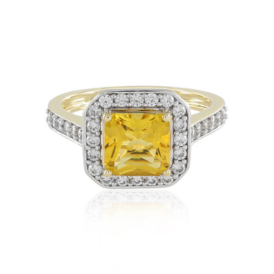 Anillo en oro con Berilo amarillo