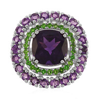 Anillo en plata con Amatista de Zambia