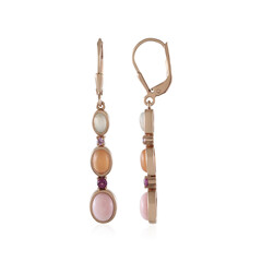 Pendientes en plata con Ópalo rosa (KM by Juwelo)