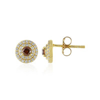 Pendientes en plata con Diamante coñac I3