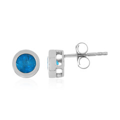 Pendientes en plata con Apatita azul neón