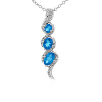 Collar en plata con Apatita azul neón