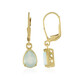 Pendientes en plata con Calcedonia agua