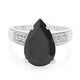 Anillo en plata con Espinela negra