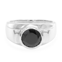 Anillo de hombre en plata con Espinela negra