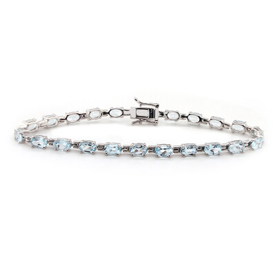 Brazalete en plata con Topacio azul cielo