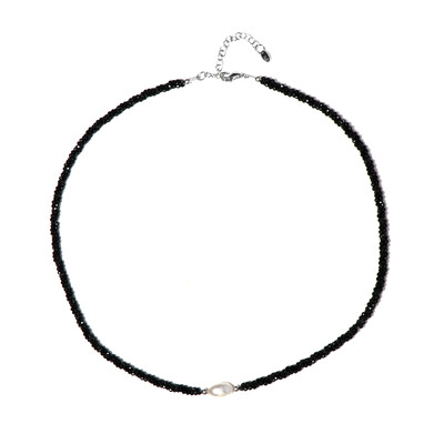 Collar en plata con Perla blanca Freshwater (Riya)