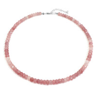 Collar en plata con Cuarzo rosa Sawar