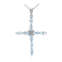 Collar en plata con Topacio azul cielo