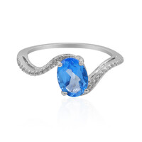 Anillo en plata con Topacio azul índigo