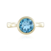 Anillo en oro con Topacio azul suizo (de Melo)