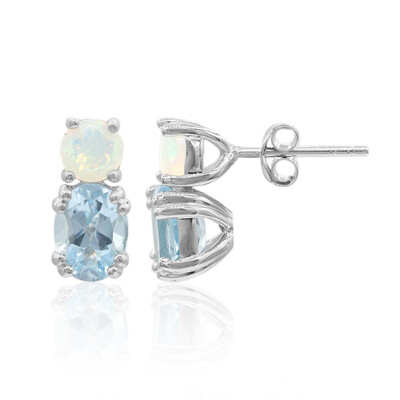 Pendientes en plata con Topacio azul cielo